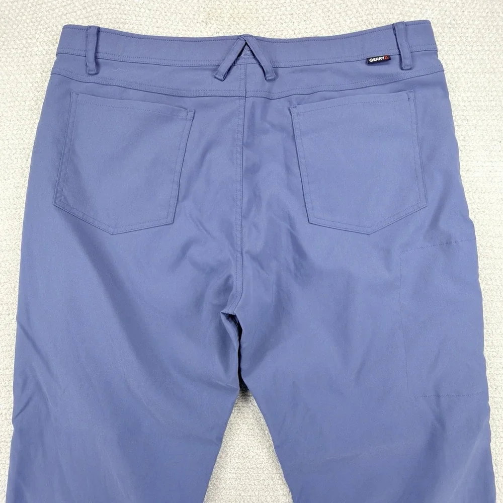 Gerry Venture Pants Mens 40x30 (40x28.5) Blue Stretch Hiking Commuter Nylon Tech